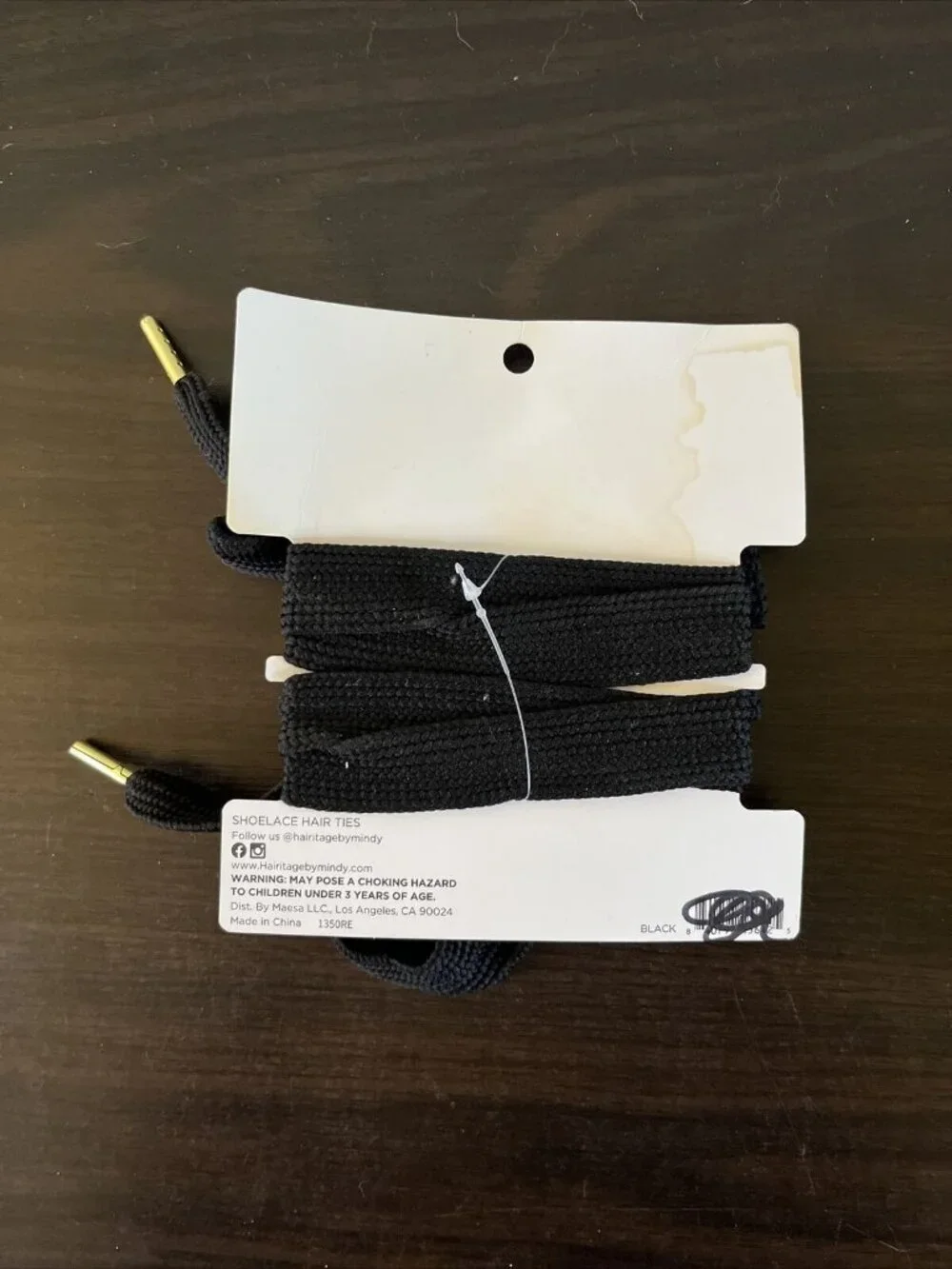 10 For $5 NWT Hairitage 2 Shoestring Hair Ties Mindy McKnight Black Bows Hair